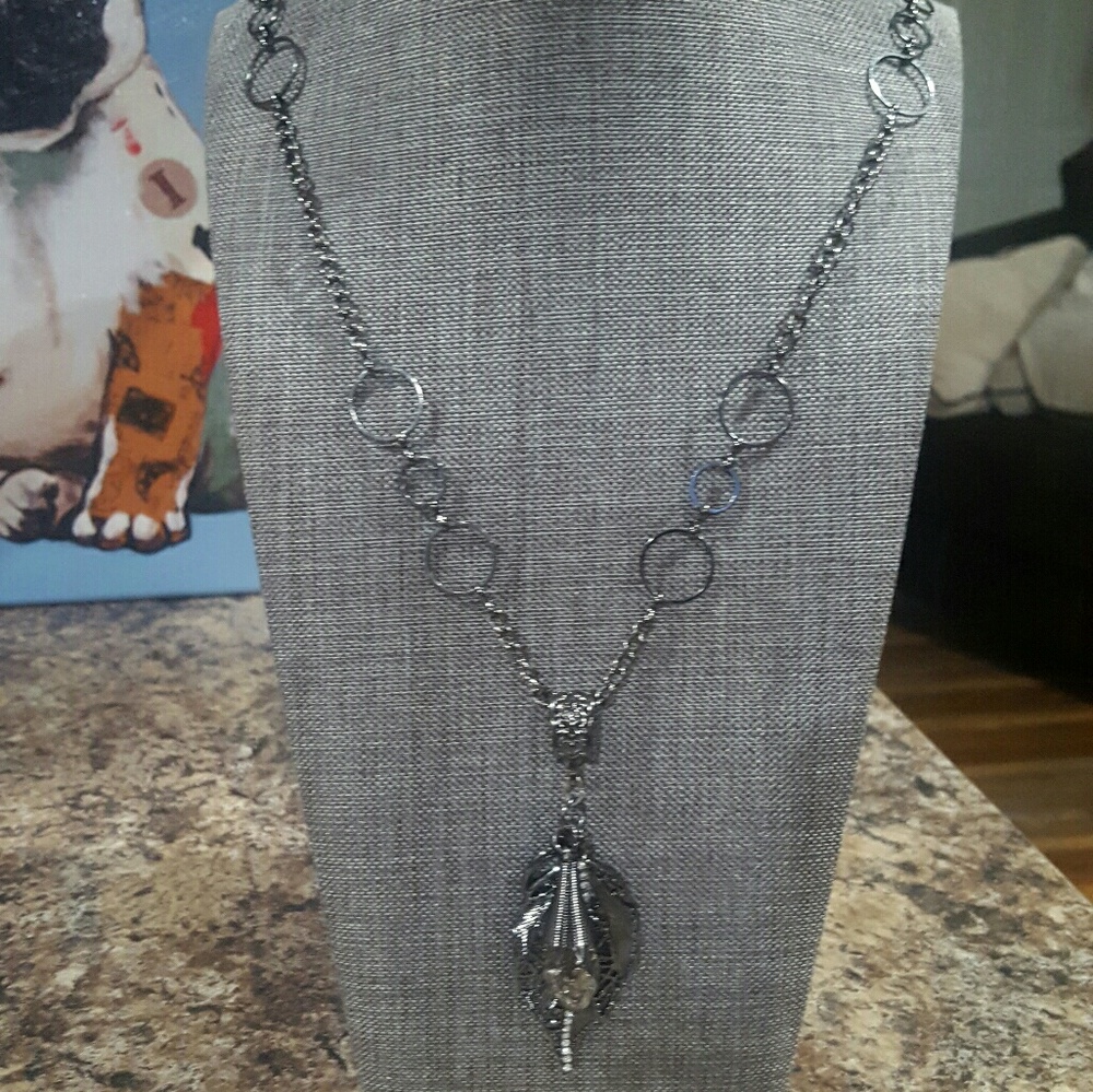 Handmade gunmetal necklace